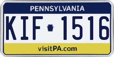PA license plate KIF1516