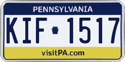PA license plate KIF1517