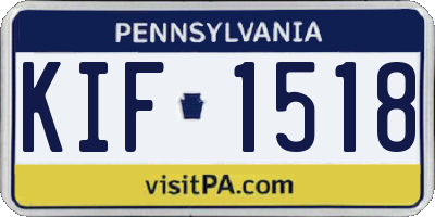 PA license plate KIF1518