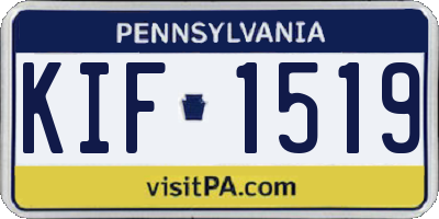 PA license plate KIF1519