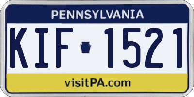 PA license plate KIF1521
