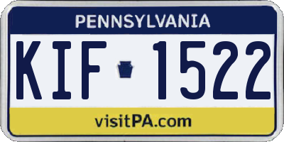 PA license plate KIF1522
