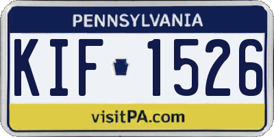 PA license plate KIF1526