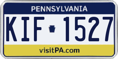 PA license plate KIF1527