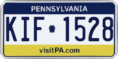 PA license plate KIF1528