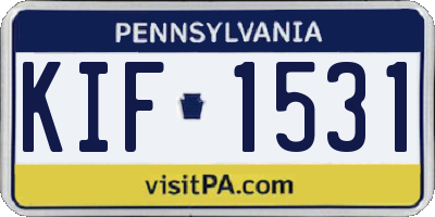 PA license plate KIF1531