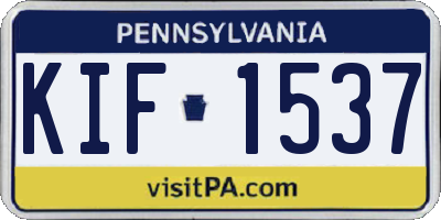 PA license plate KIF1537