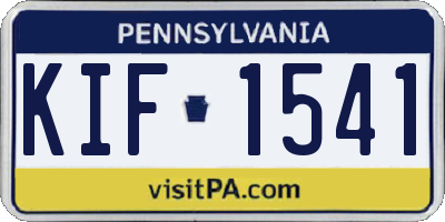 PA license plate KIF1541