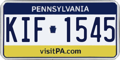 PA license plate KIF1545