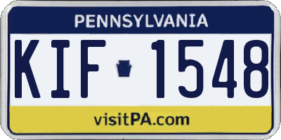 PA license plate KIF1548