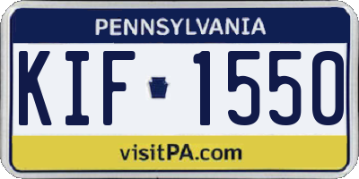 PA license plate KIF1550