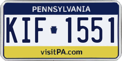 PA license plate KIF1551