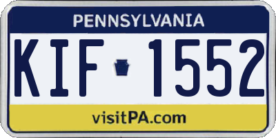 PA license plate KIF1552
