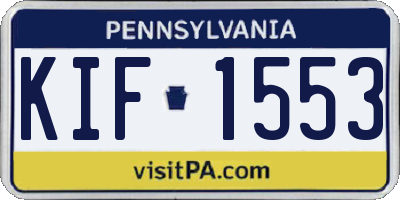 PA license plate KIF1553