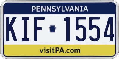PA license plate KIF1554