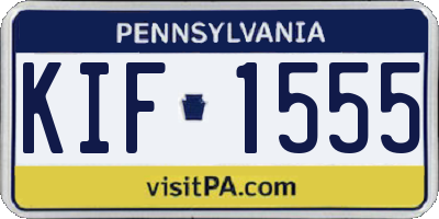PA license plate KIF1555