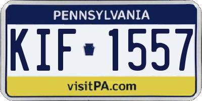 PA license plate KIF1557