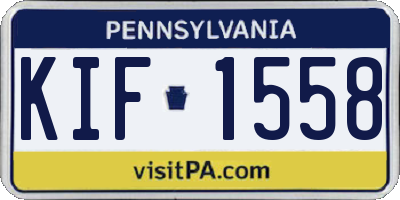 PA license plate KIF1558