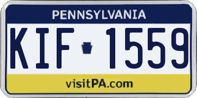PA license plate KIF1559