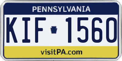 PA license plate KIF1560