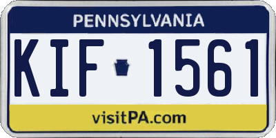 PA license plate KIF1561