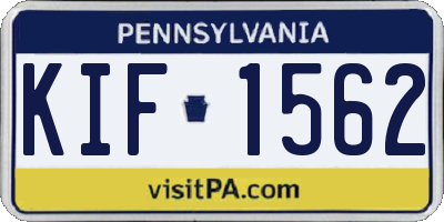 PA license plate KIF1562