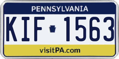 PA license plate KIF1563