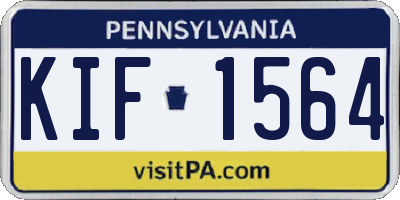 PA license plate KIF1564