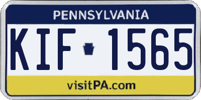 PA license plate KIF1565