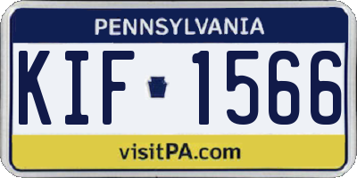 PA license plate KIF1566