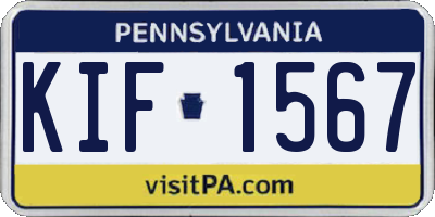 PA license plate KIF1567