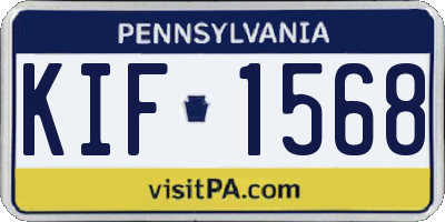 PA license plate KIF1568