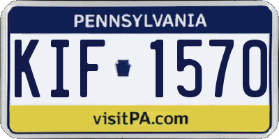 PA license plate KIF1570