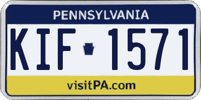 PA license plate KIF1571