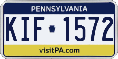 PA license plate KIF1572