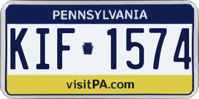 PA license plate KIF1574