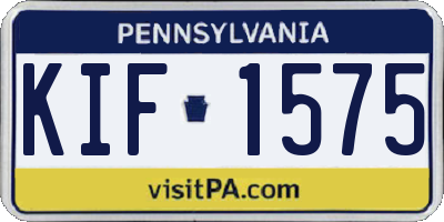 PA license plate KIF1575