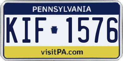 PA license plate KIF1576