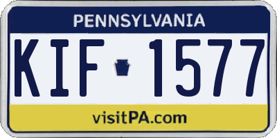 PA license plate KIF1577