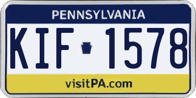 PA license plate KIF1578