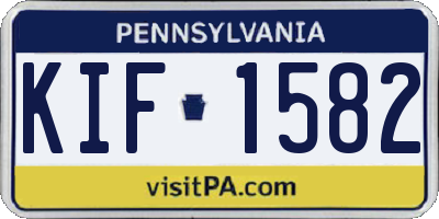 PA license plate KIF1582
