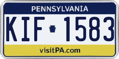 PA license plate KIF1583