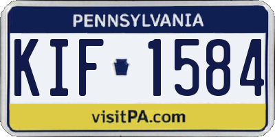 PA license plate KIF1584