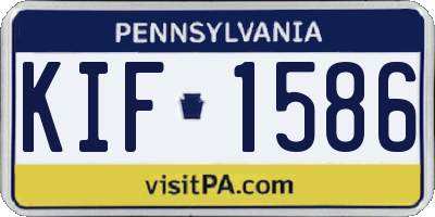 PA license plate KIF1586