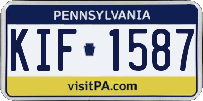 PA license plate KIF1587