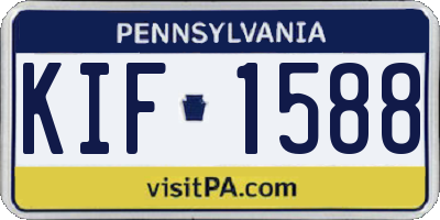 PA license plate KIF1588