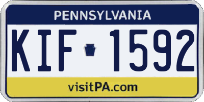 PA license plate KIF1592