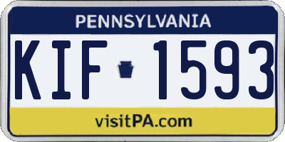 PA license plate KIF1593