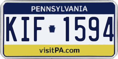 PA license plate KIF1594