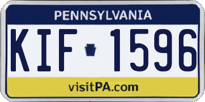 PA license plate KIF1596